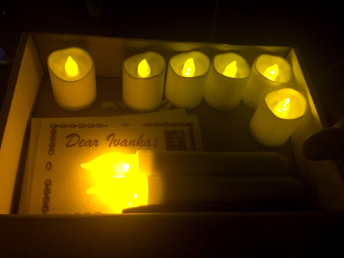 From the #DearIvanka candle vigil outside the Puck Building