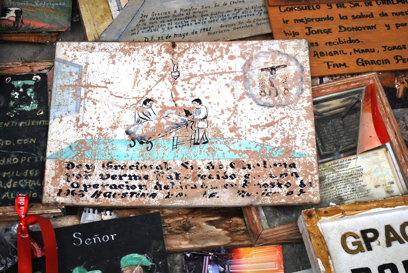 Ex voto in thanks for surviving surgery from the 1960s in the Sanctuary of Chalma in Chalma, Malinalco, Mexico (photo by Thelmadatter/Wikimedia)