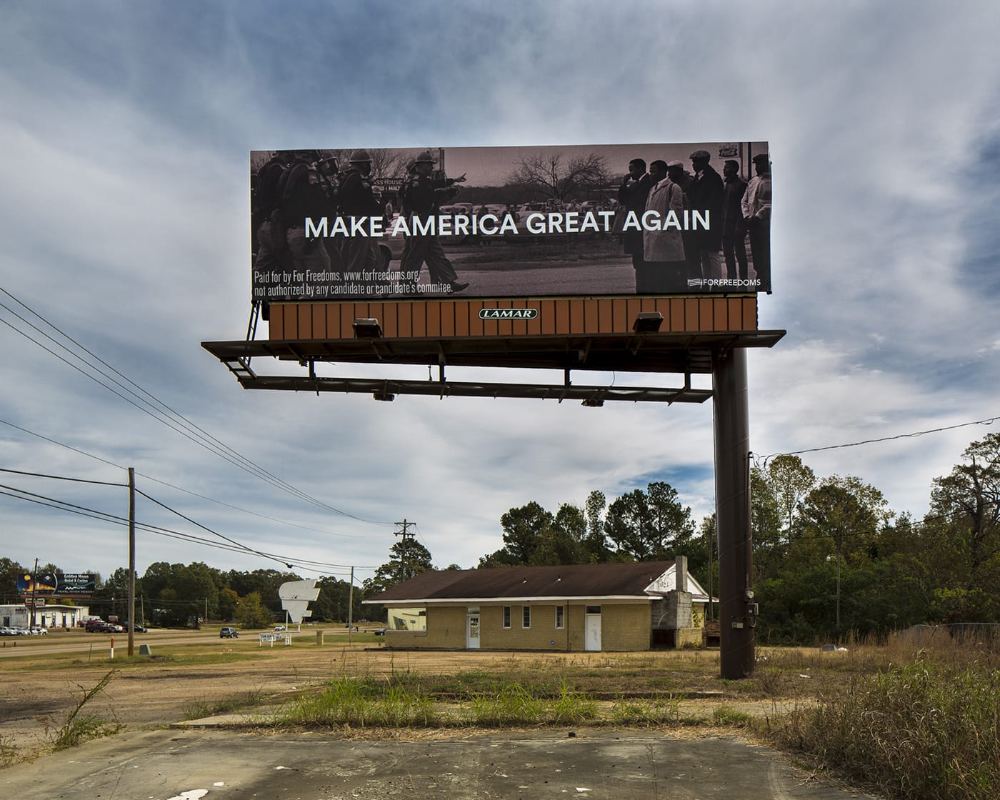 The For Freedoms billboard near Pearl,&nbsp;Mississippi (photo courtesy For Freedoms)