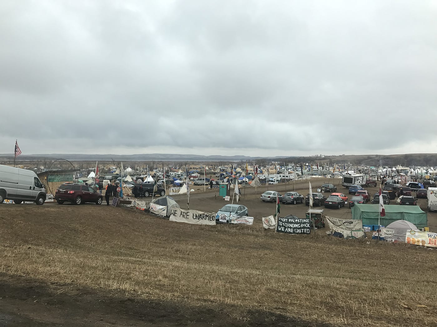 The entrance of the Oceti Sakowin Camp, Standing Rock, North Dakota