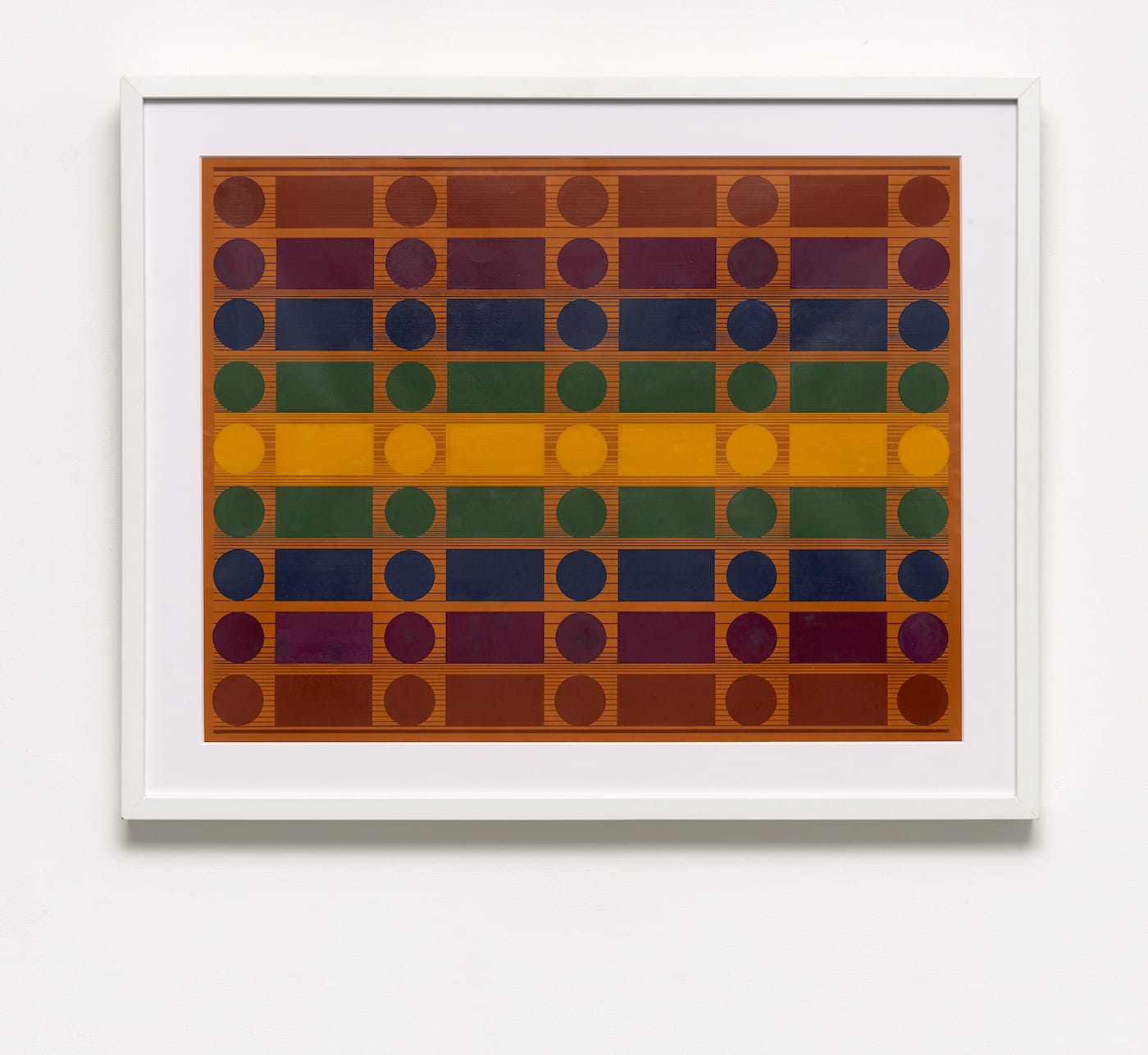 Loló Soldevilla, "Repercusión por el color" (1957), mixed media on paper, 18 1/8 x 24 in (courtesy David Zwirner, New York/London&nbsp;and TRESART)