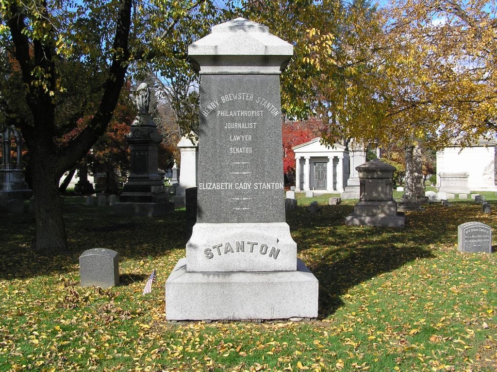 Monument to Elizabeth Cady Stanton in Woodlawn Cemetery, The Bronx (photo by Anthony22/Wikimedia)