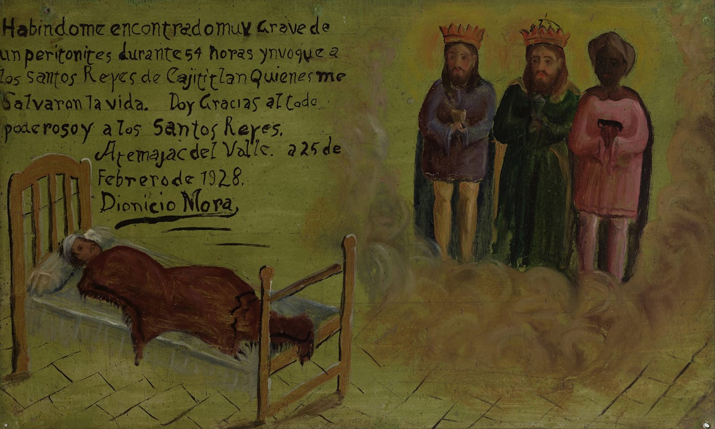 Votive offering from 1928 dedicated to the Three Wisdom Kings (via Museo Frida Kahlo/Wikimedia)