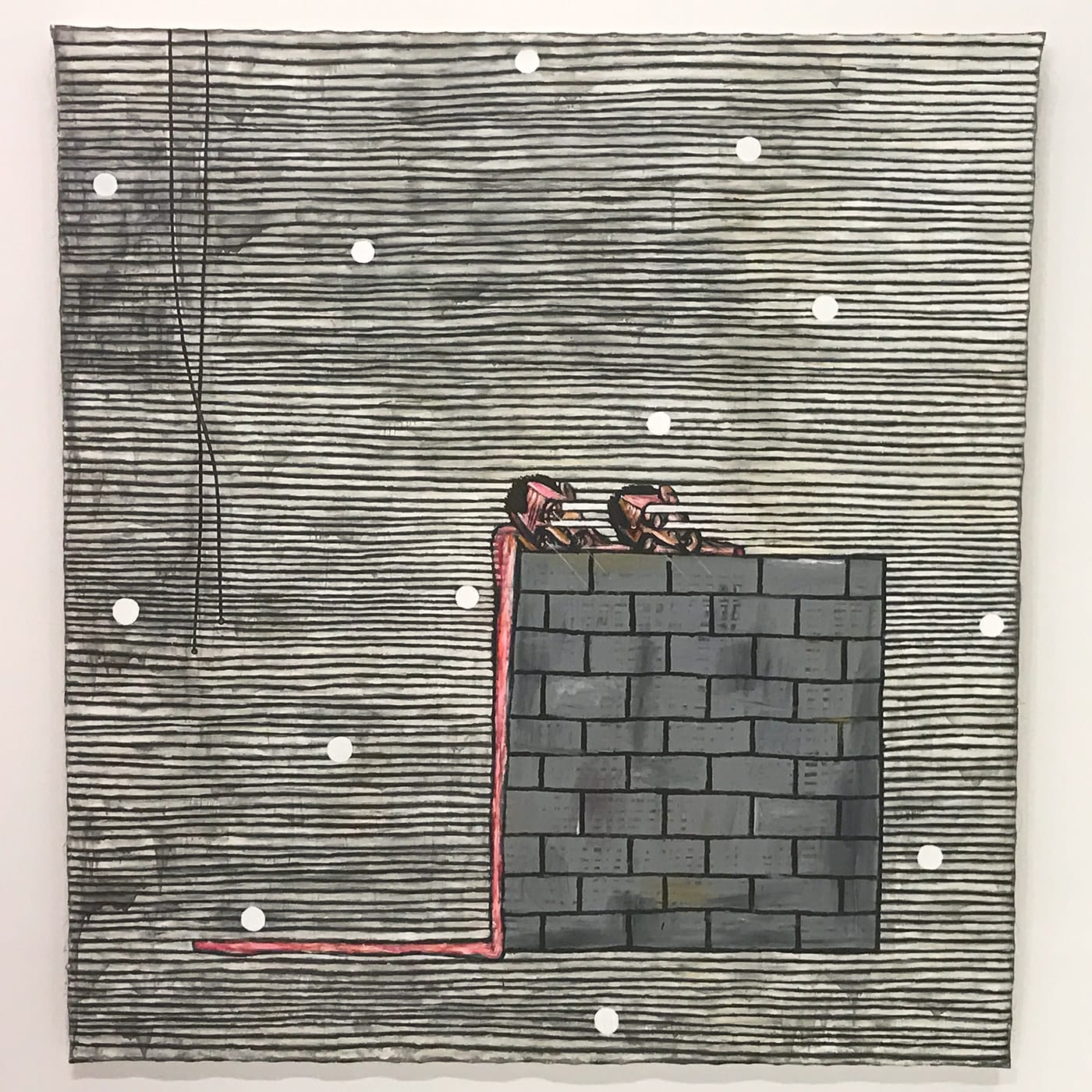 Luis Cruz Azaceta, "Wall 4" (1999), acrylic on canvas, 120 x 112 in