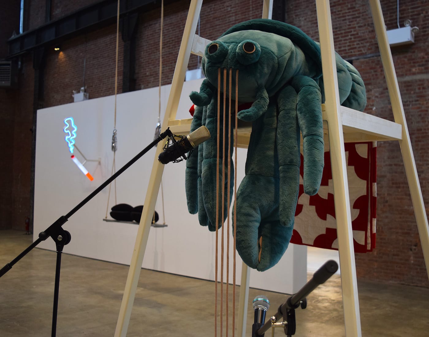 Cosima von Bonin, "LACANCAN" (2010, detail), mohair polyfill, cotton, spruce, lacquer, steel, aluminum