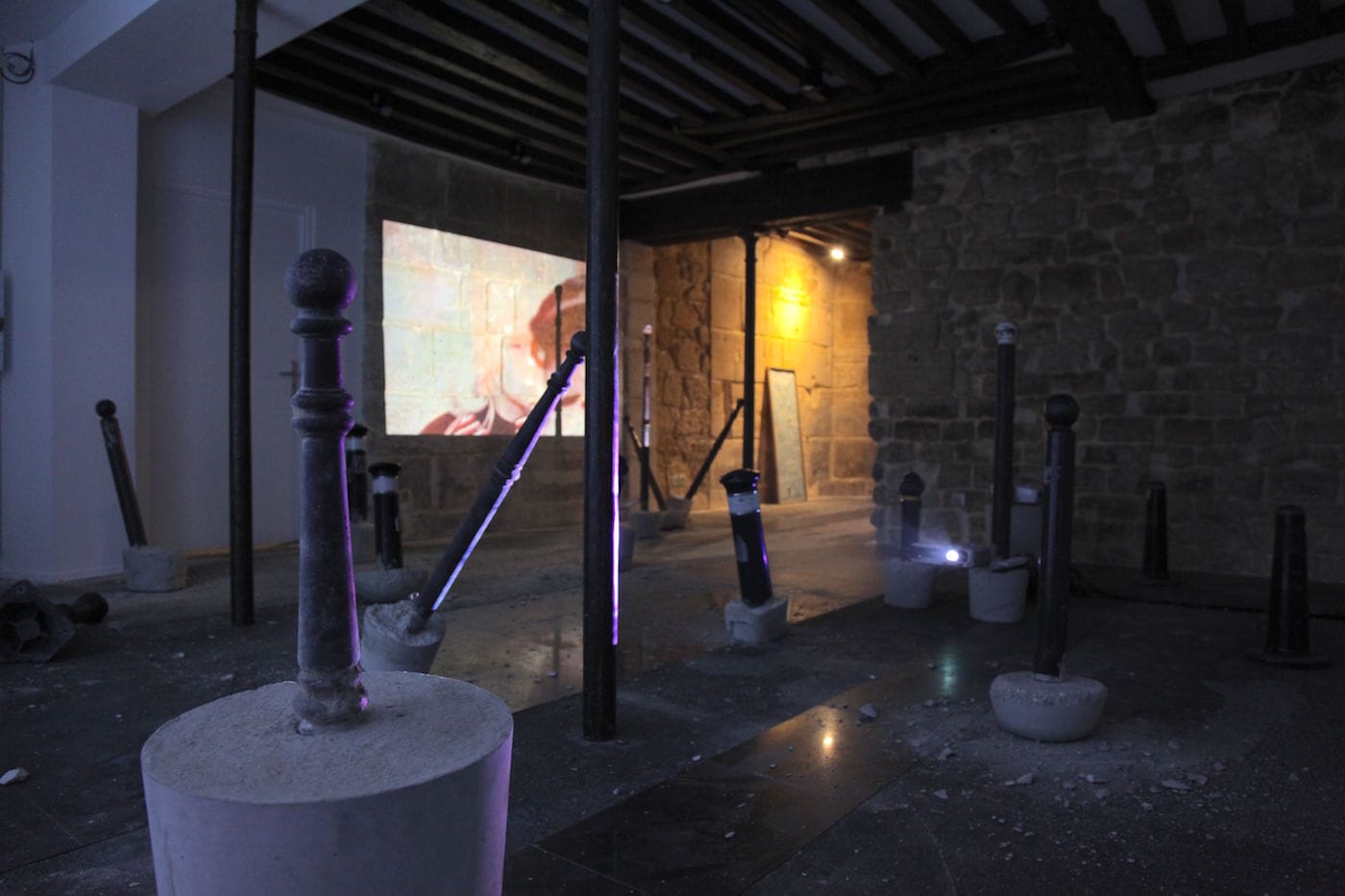 Lara Ögel, Come Back! All Is Forgiven (2016), installation view, Protocinema, Paris (all photos by the author for Hyperallergic)