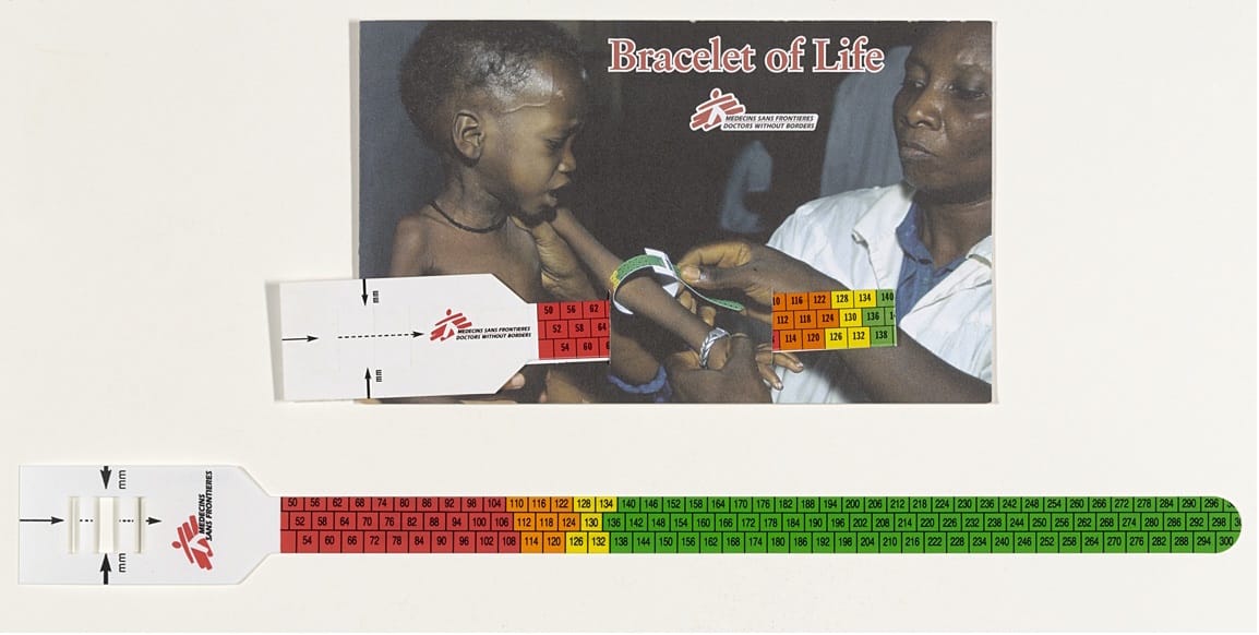 Médecins Sans Frontières (Doctors Without Borders), Middle Upper Art circumference (MUAC) measuring device (1994) (courtesy the Museum of Modern Art)