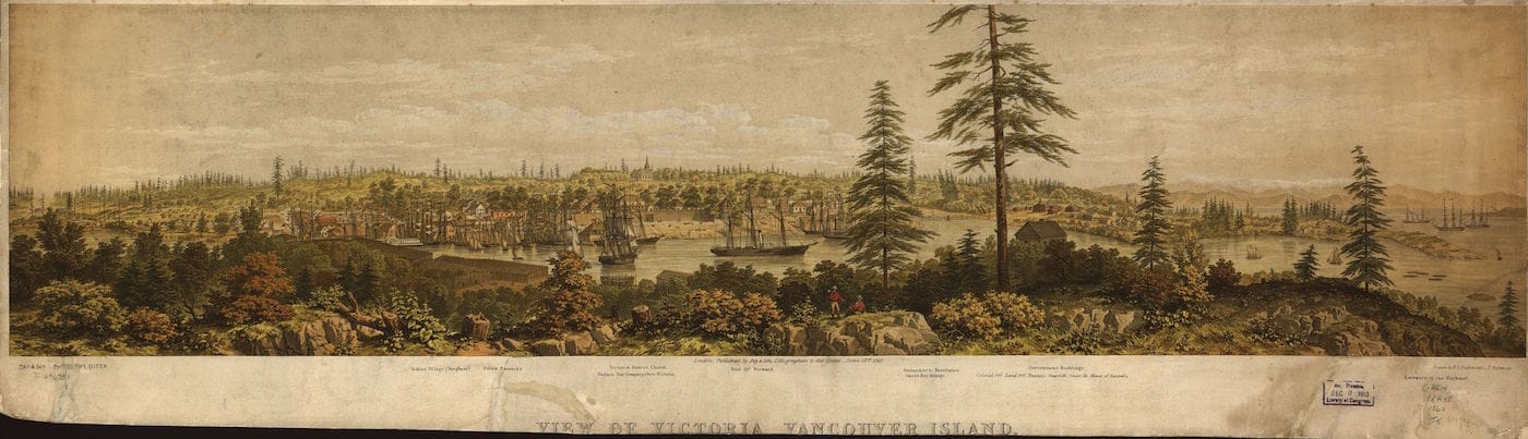 View of Victoria, Vancouver Island (1870), published by Day & Son (via Library of Congress Geography and Map Division)