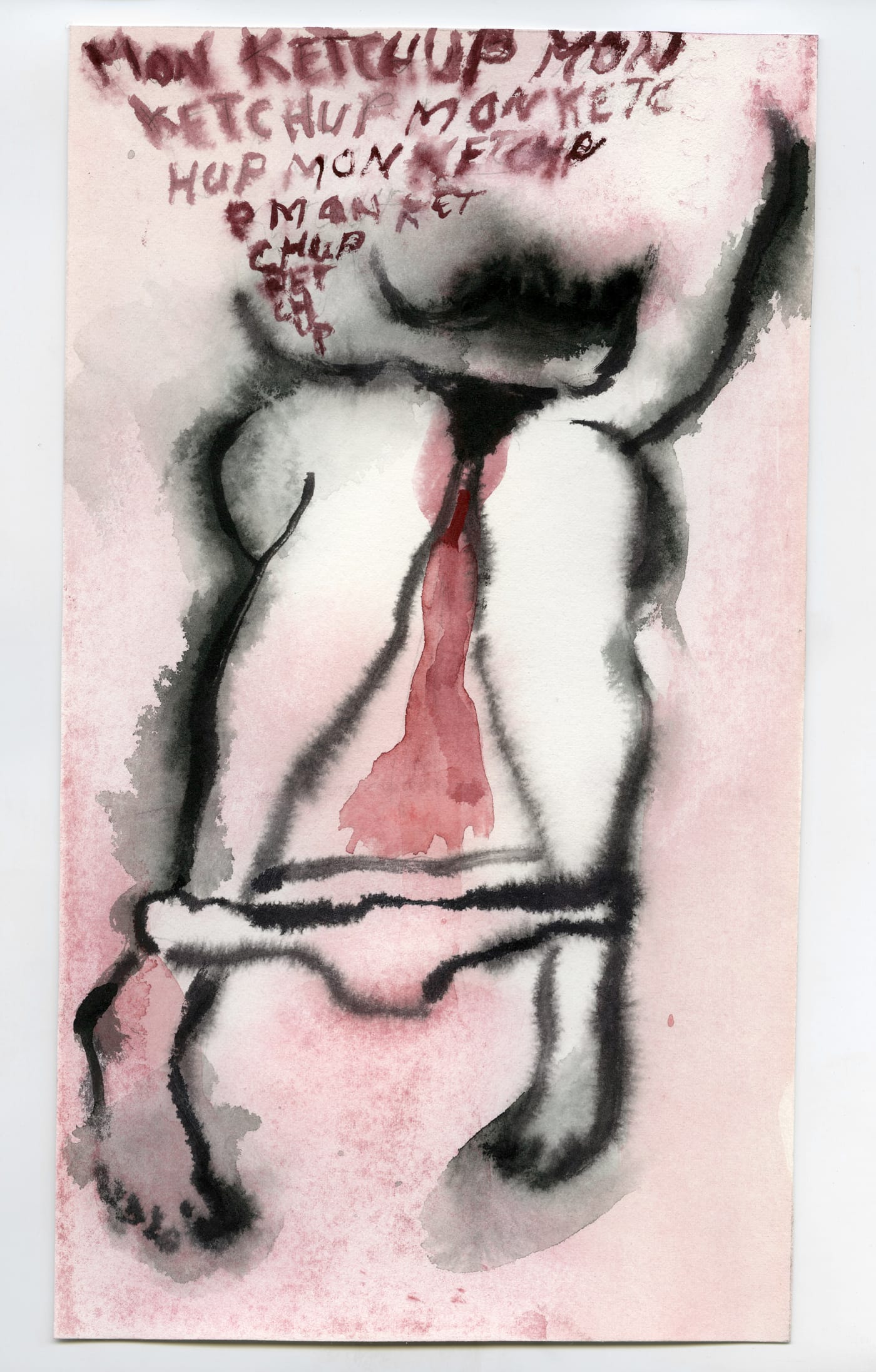 Annette Messager, "Mon Ketchup" (2016), acrylic on paper, 11 1/8 x 6 5/16 in