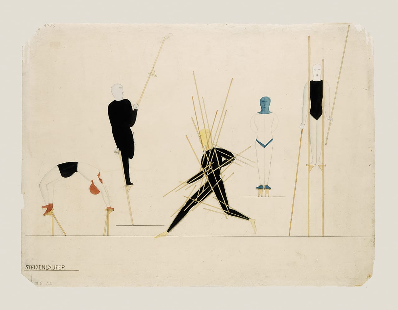 Oskar Schlemmer, "Stäbetanz / Coureur des échasses" (1927) (© 2016 Oskar Schlemmer, Photo Archive C. Raman Schlemmer)