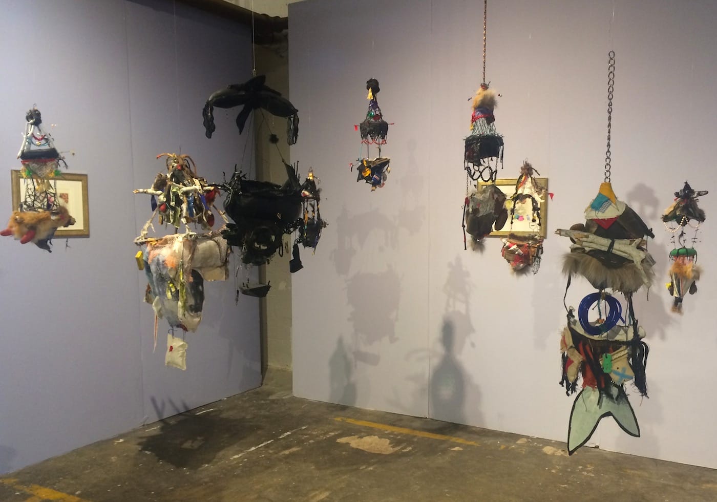 Nyugen Smith, works from the Spirit Carrier series (2016), mixed media