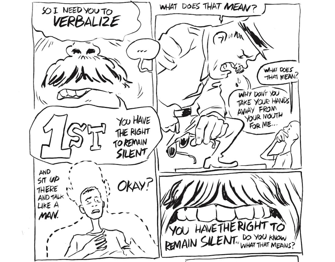 A page from <em/>Sgt. Kroll Goes to the Office (2006), published by Red76 and Beyond Repair, Minneapolis (all images courtesy Sam Gould, Red76, and Beyond Repair)