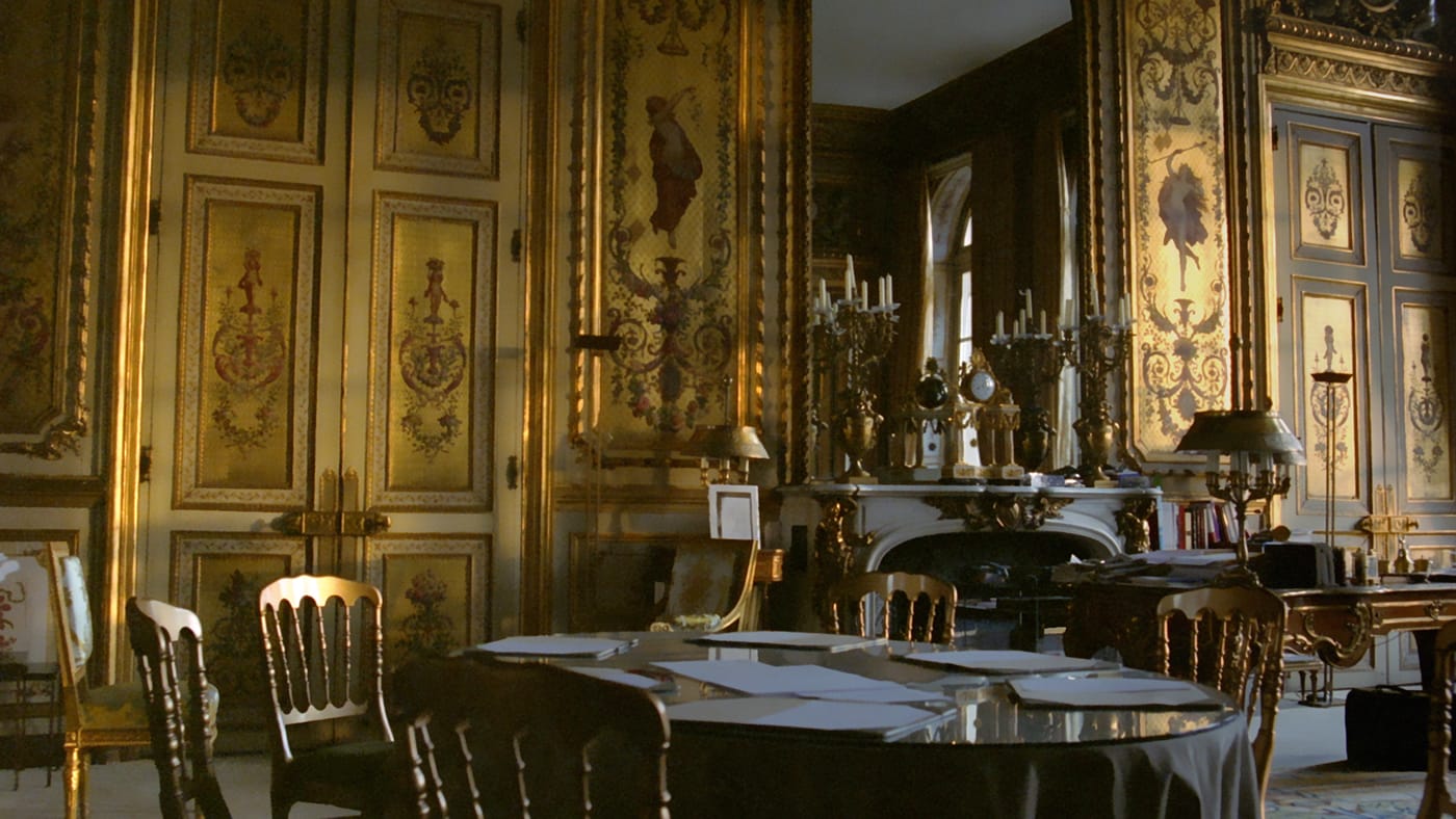 Still image from Laurent Grasso, "Elysée" (2016), 35 mm film loop (transferred to DVD) with music by Nicolas Godin