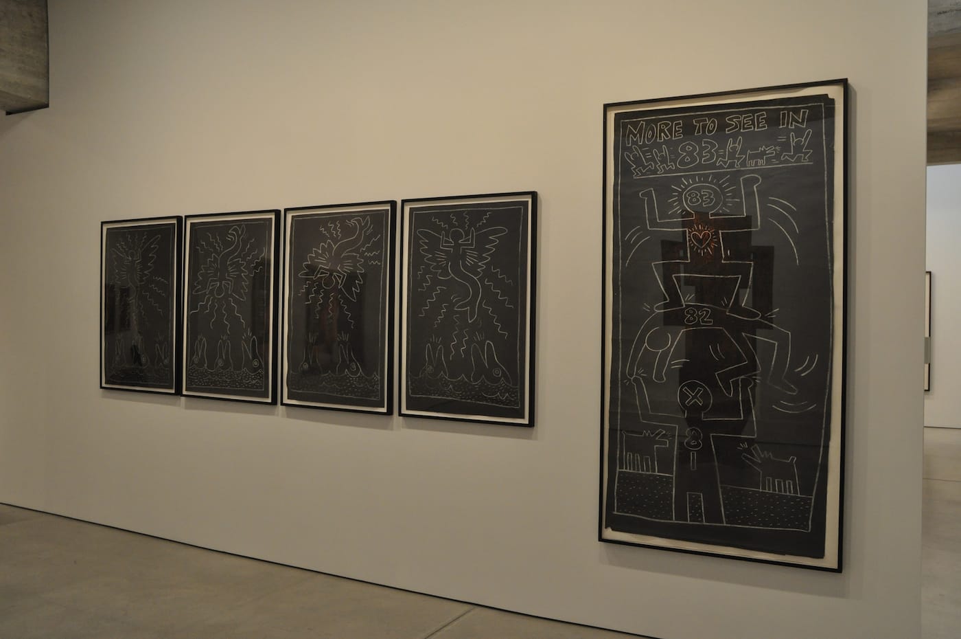 Untitled Keith Haring subway drawings from 1982 at Tony Shafrazi Gallery in 2010 (photo by Hrag Vartanian for Hyperallergic)
