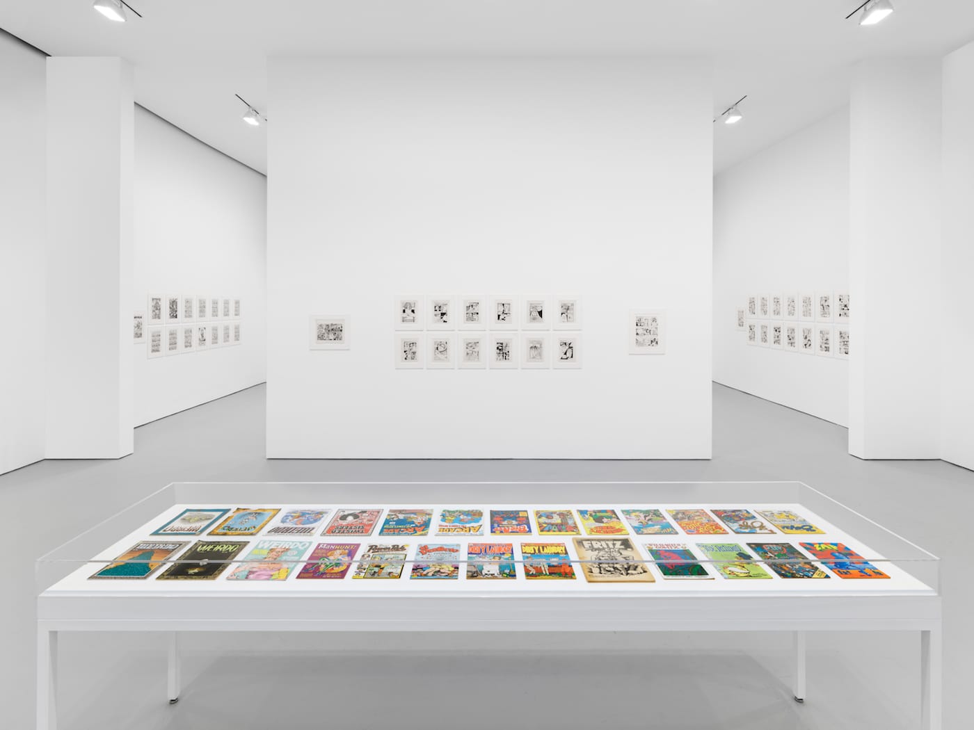 Installation view of <em>Aline Kominsky-Crumb & Robert Crumb: Drawn Together</em> at David Zwirner (photo courtesy the artists and David Zwirner)