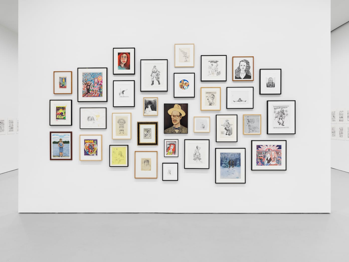 Installation view of Aline Kominsky-Crumb & Robert Crumb: Drawn Together at David Zwirner (photo courtesy the artists and David Zwirner)