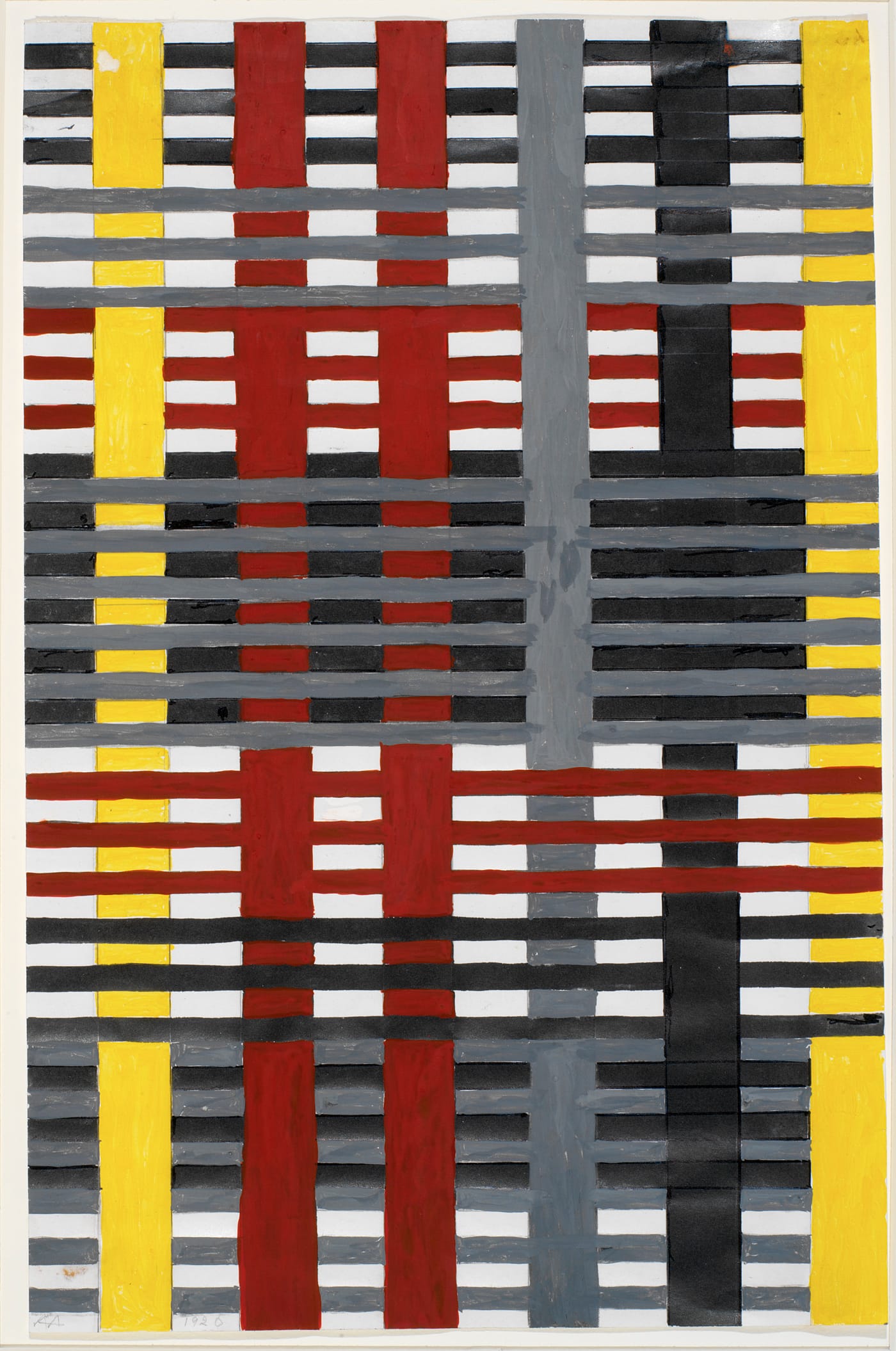 Anni Albers, “Study for unexecuted wallhanging” (1926), gouache with pencil on photo offset paper (© The Josef and Anni Albers Foundation / VG Bild-Kunst, Bonn)