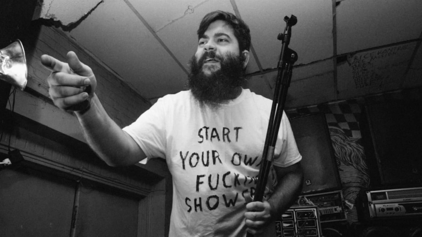 Edan Wilber in a scene from Goodnight Brooklyn — The Story of Death By Audio (2016)