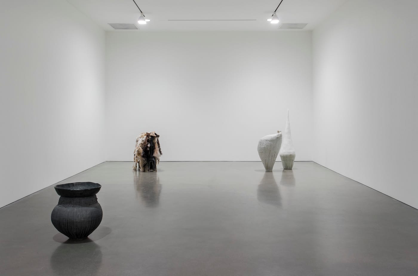 Installation view of Theaster Gates But To Be A Poor Race at Regen Projects (photo by Brian Forrest)