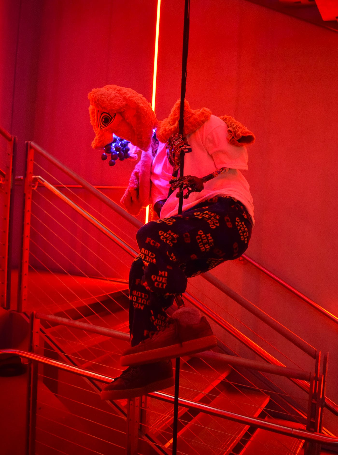 Detail of Ajay Kurian's installation in the Whitney Museum stairwell, "Childermass" (2017)