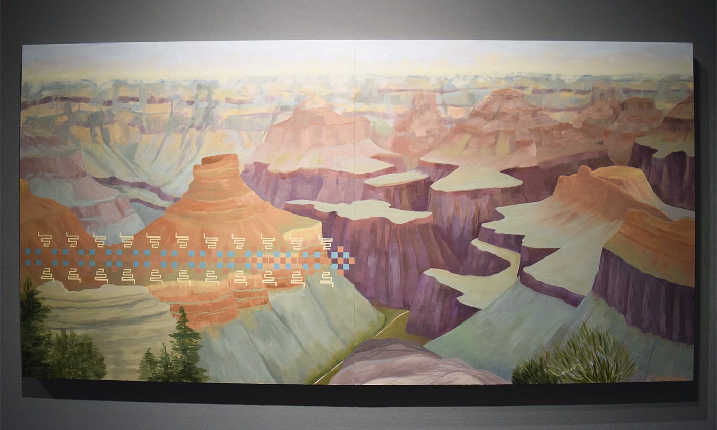 Kay WalkingStick, "North Rim Clouds" (2016), in the June Kelly Gallery booth at the 2017 ADAA Art Show