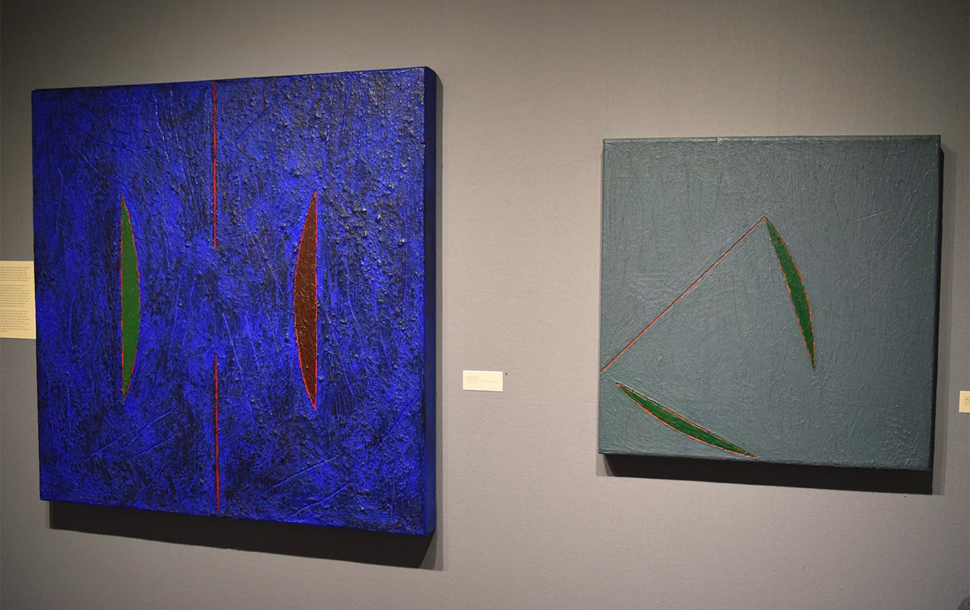 Works by Kay WalkingStick in the June Kelly Gallery booth at the 2017 ADAA Art Show