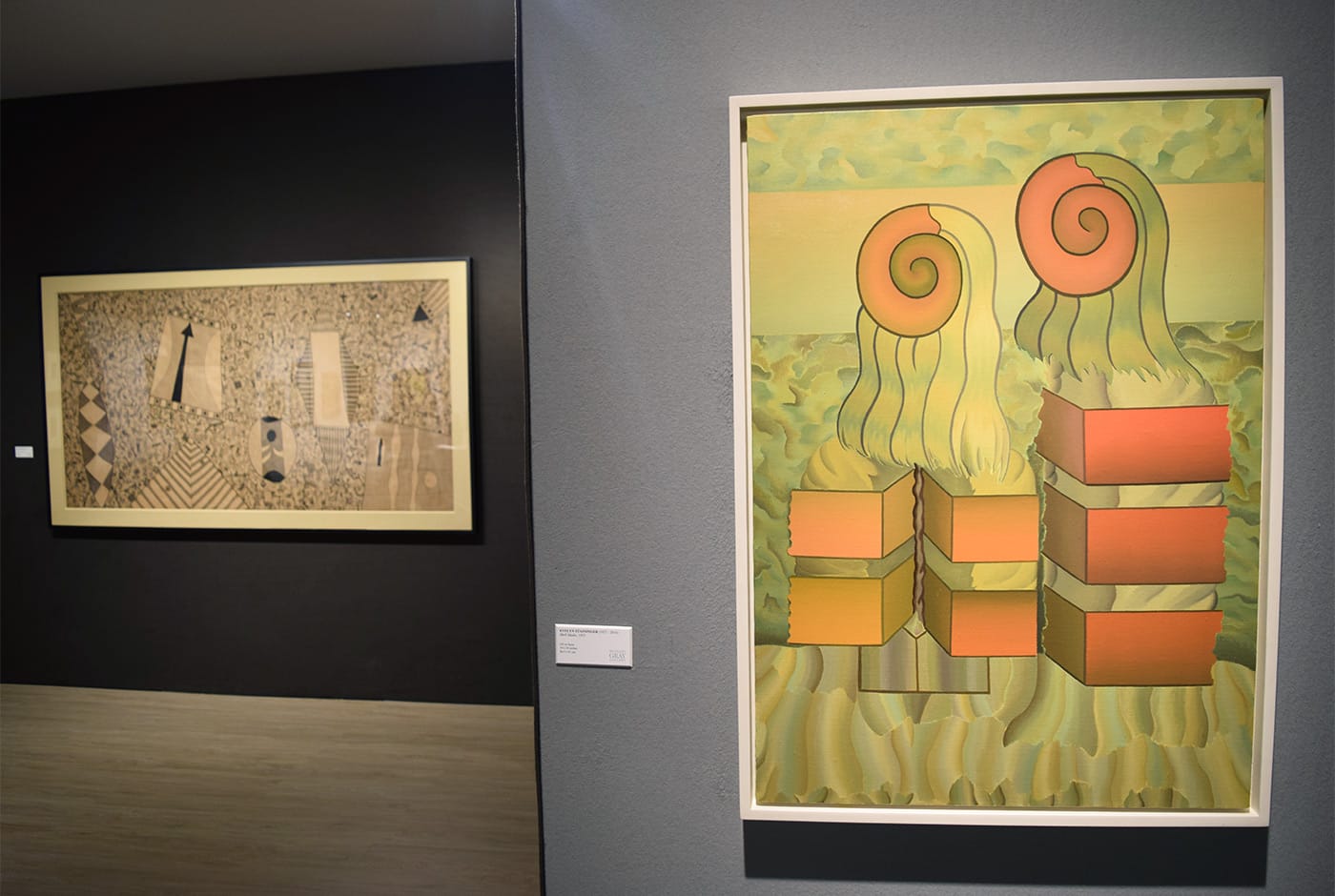 Evelyn Statsinger, "Shell Masks" (1975), in the Richard Gray Gallery booth at the 2017 ADAA Art Show