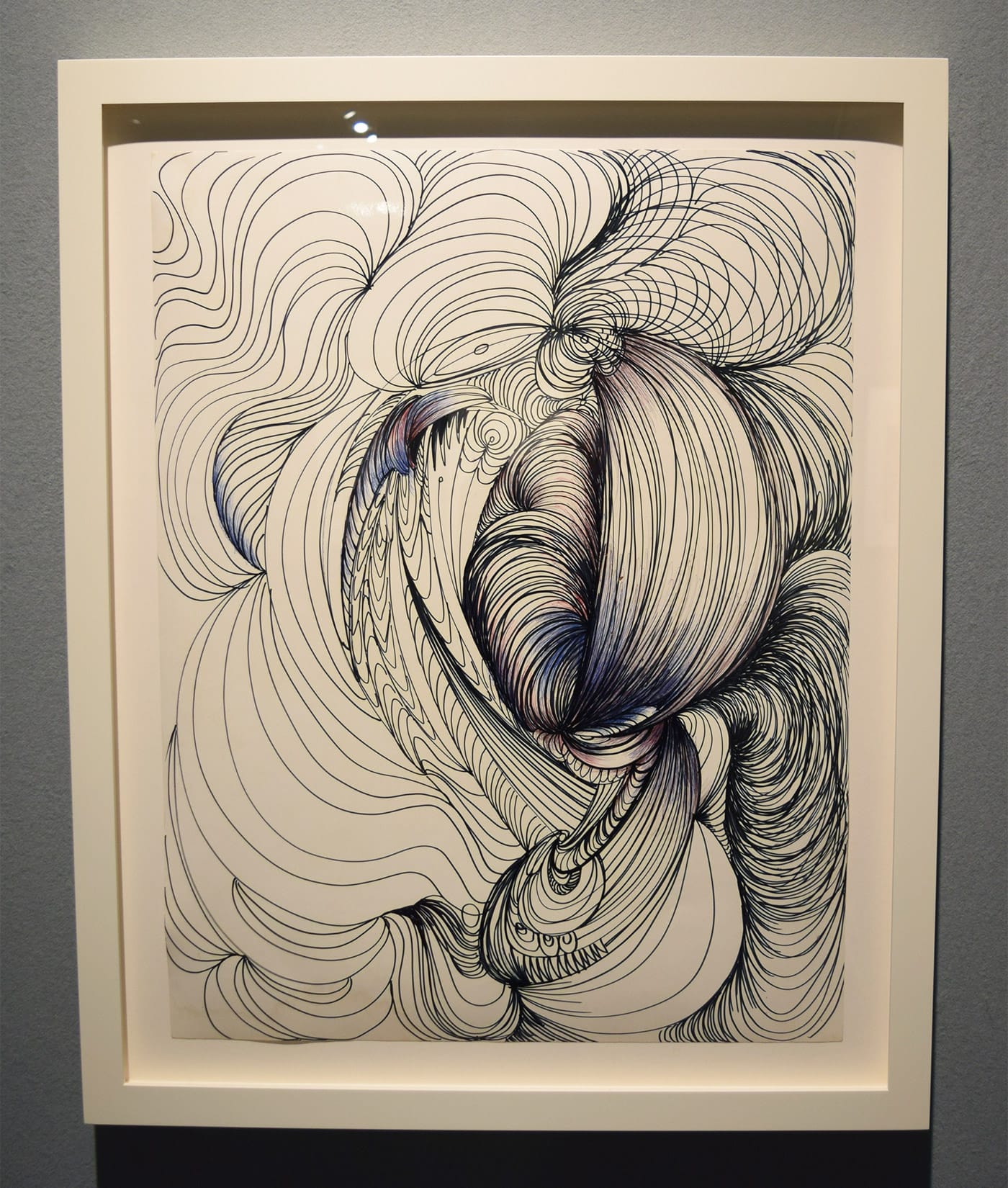 Zilia Sánchez, "Furia II" ("Fury II," 1972), in the Galerie Lelong booth at the 2017 ADAA Art Show