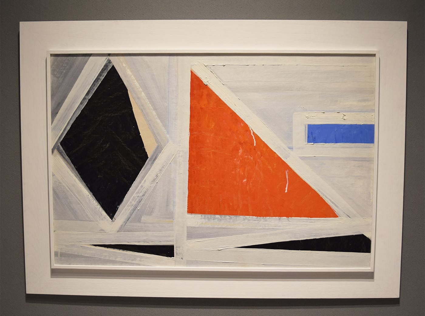 Dorothy Antoinette LaSelle, "Untitled (red triangle)" (1953), in the Inman Gallery booth at the 2017 ADAA Art Show