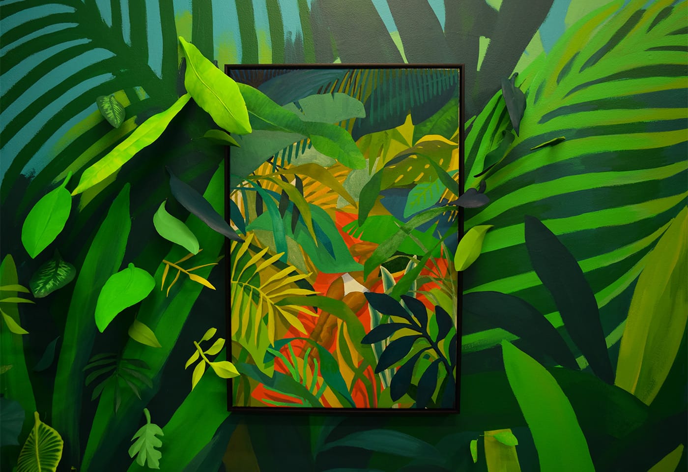 Adrienne Elise Tarver, "Secrets of Leaves" (2016), acrylic on canvas, 36 x 24.5 in