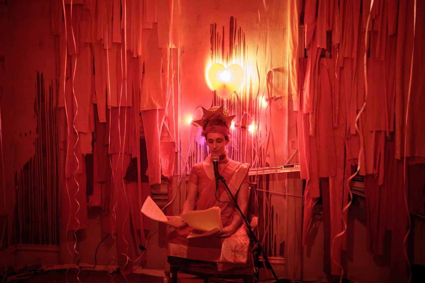 Heather Morowitz performing in the “Lightness Room,” part of Kathryn Sclavi’s “Candela”