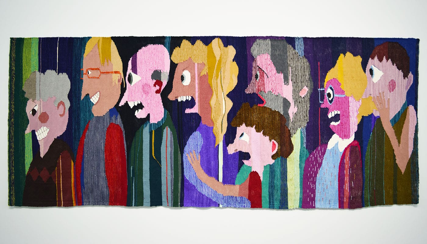 Christina Forrer, "Eight" (2017), cotton and wool, 114 x 45 in