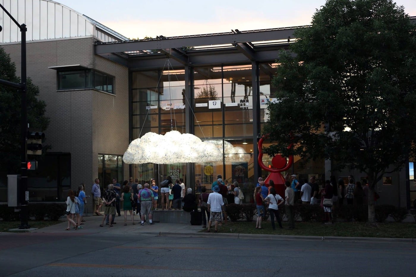 Art Instillation "CLOUD" by artists Wayne Garrett and Caitlin r.c. Brown during the Free State Festival in Lawrence, Kansas (photo by Ann Dean, courtesy of the Lawrence Arts Center Lawrence, KS)