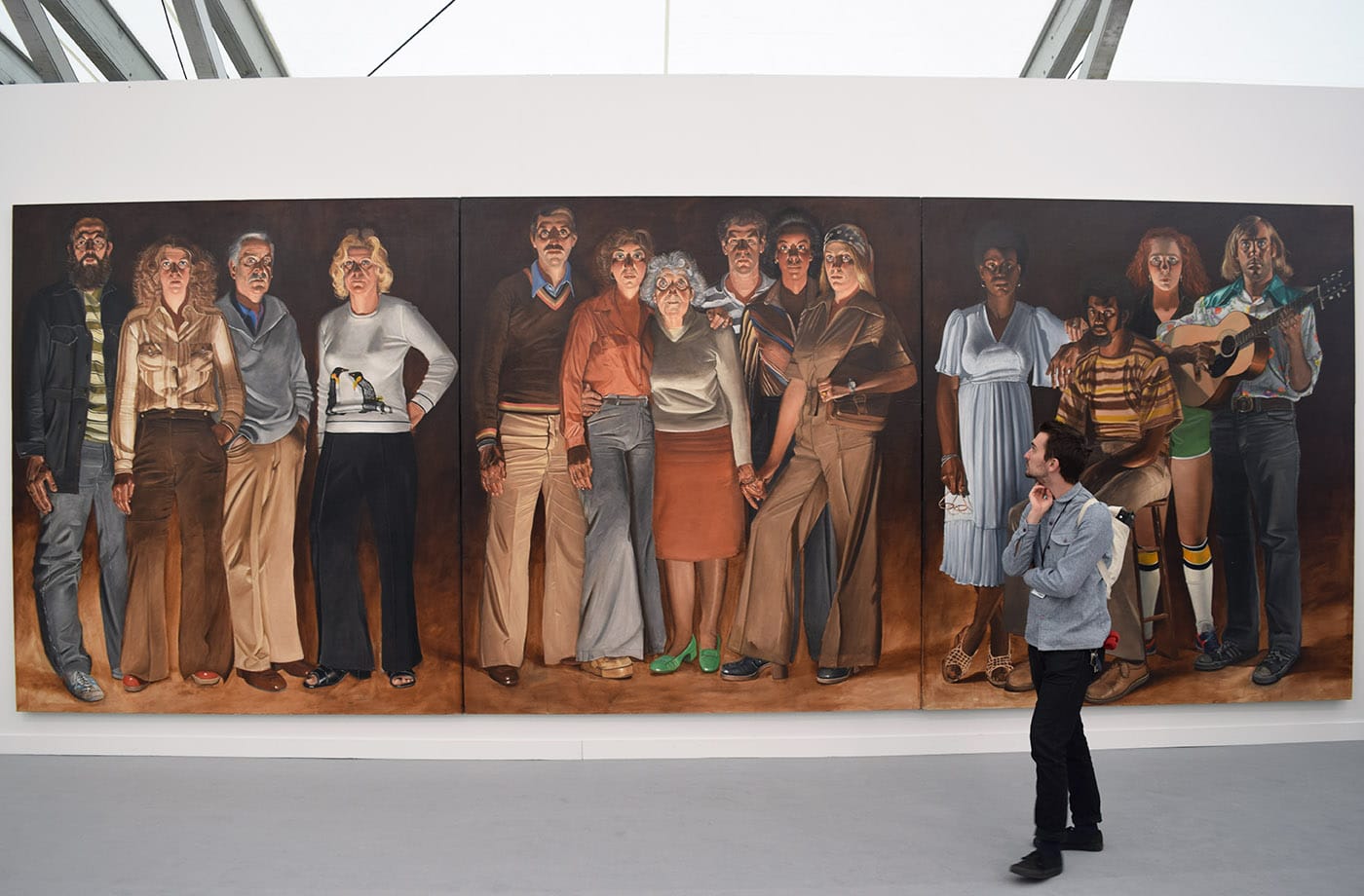 Alfred Leslie, "Americans, Youngstown, Ohio" (1977–78) in the Bruce Silverstein booth