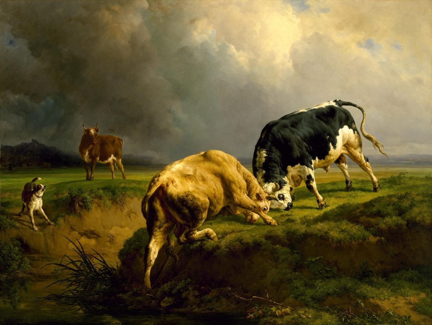  Jacques Raymond Brascassat, "A Bull Fight" (1855), oil on canvas, 75.7 x 57 in, Museum of Fine Arts, Houston (via Wikimedia Commons)