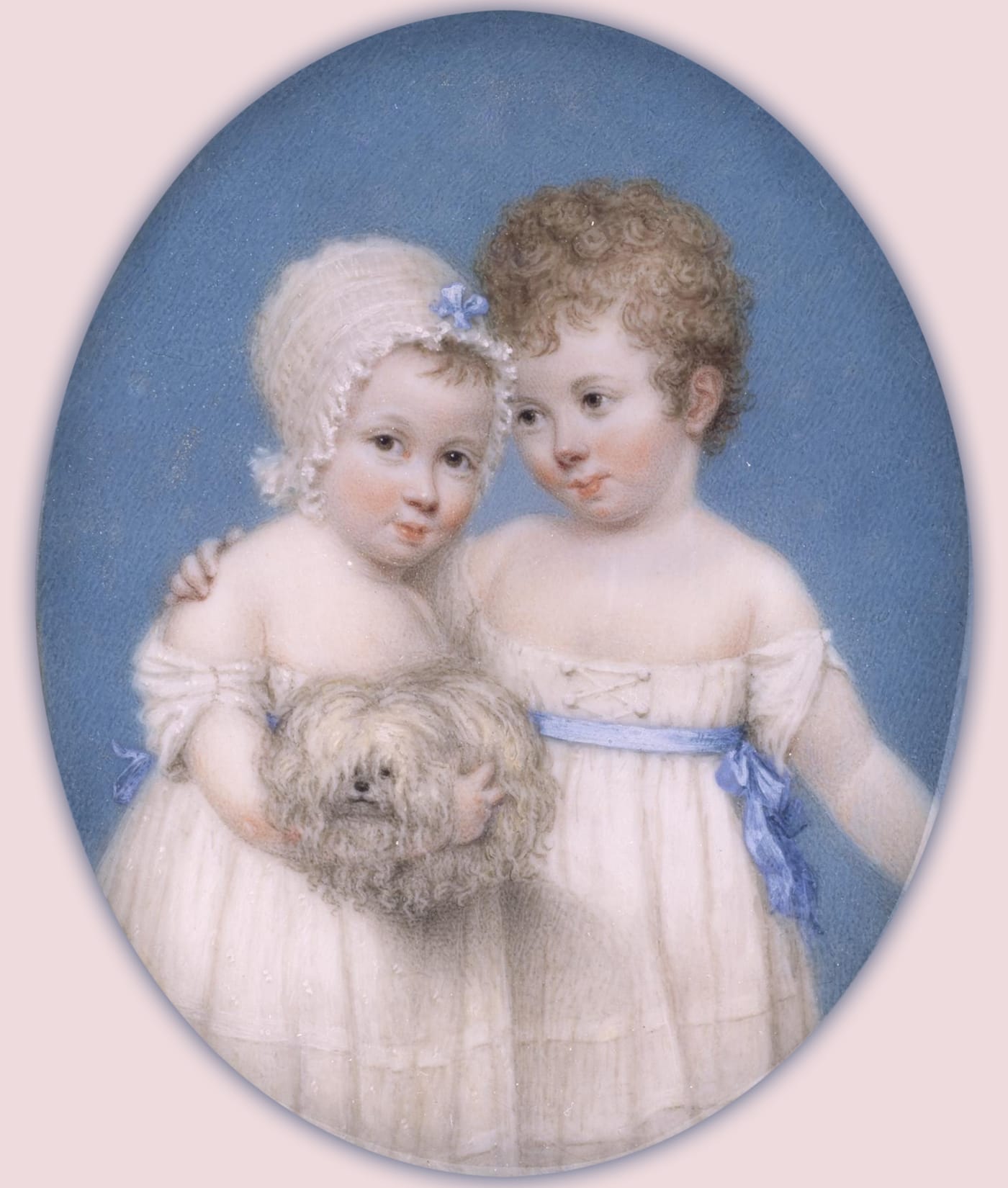 J.T. Mitchell, "Elizabeth Mary and Augustus William Hillary" (1803), Watercolor on ivory, 9k rose gold, paper, glass, Museum of Fine Arts Houston (via Wikimedia Commons)