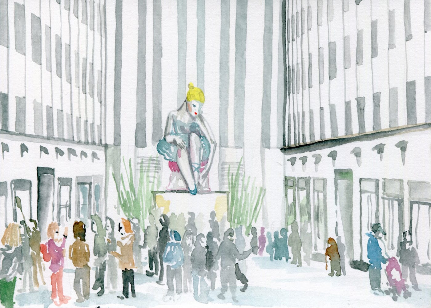 Jeff Koons, "Seated Ballerina" (2017) (all images by the author for Hyperallergic)