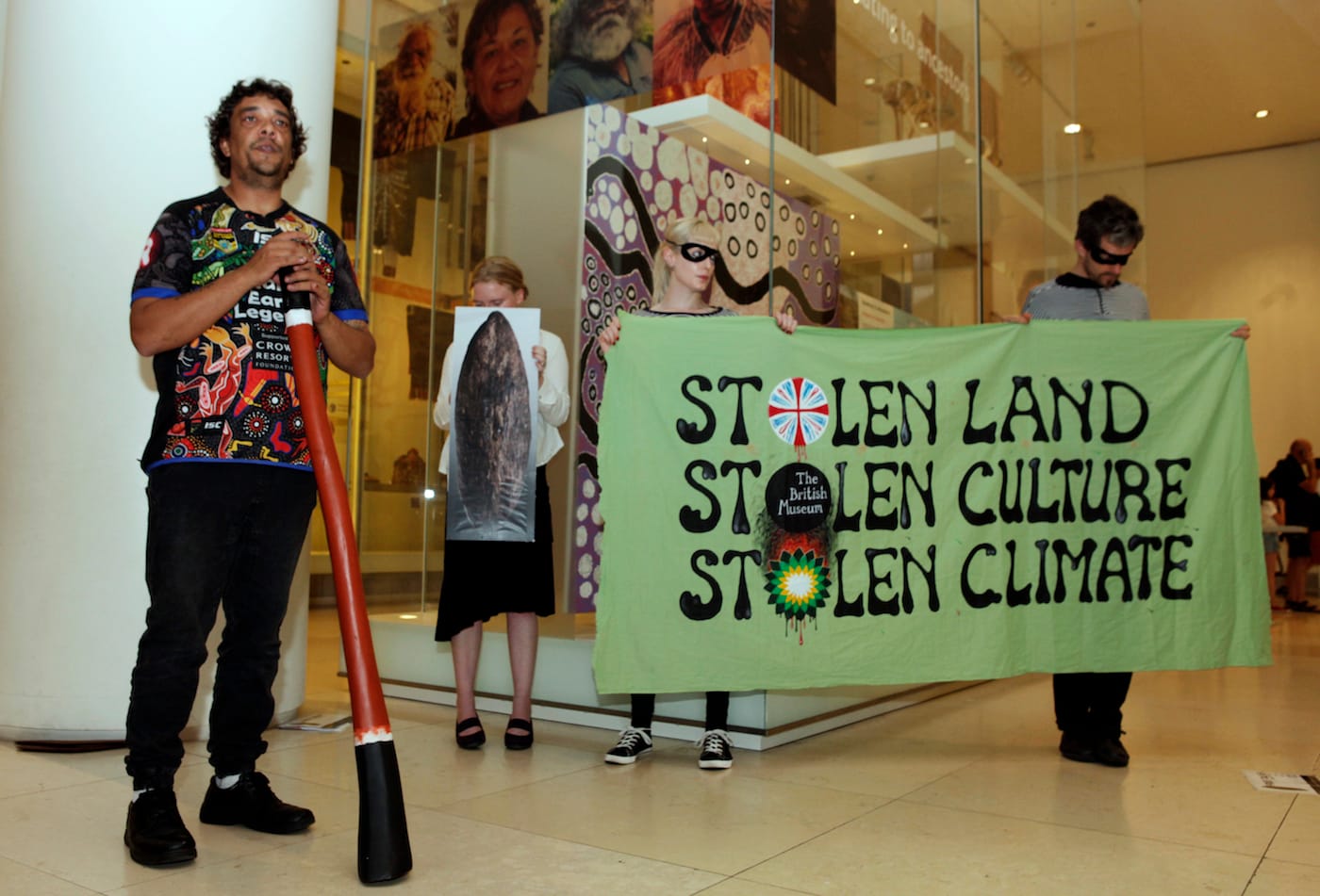 On June 18, Australian activist Rodney Kelly gave a talk inside the British Museum to protest the museum's ownership of the Gweagal Shield. (all photos by Anna Branthwaite)