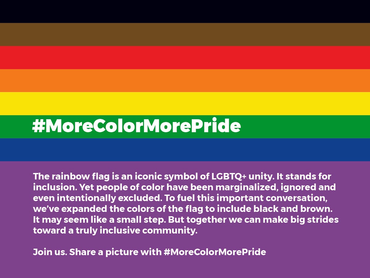 A flyer for the Philadelphia Office of LGBT Affairs' #MoreColorMorePride campaign