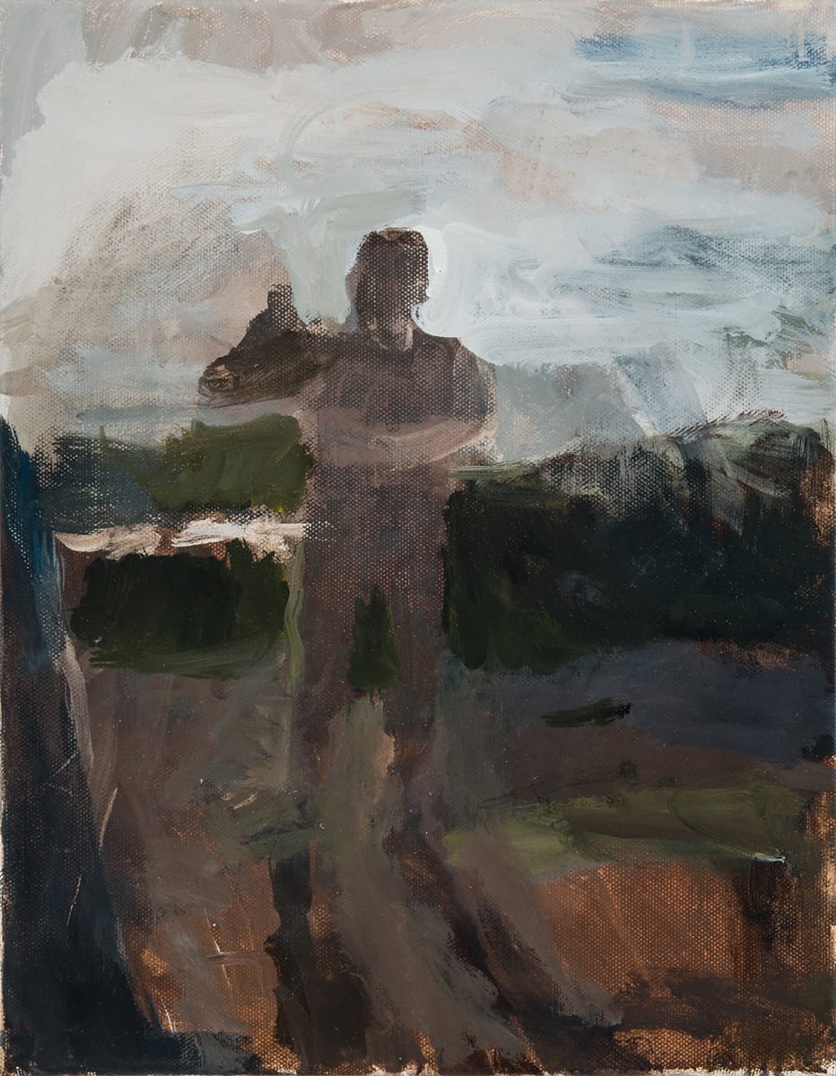 Janice Nowinski, "Opening a Bottle" (2016), oil on canvas, 14 x 11 in