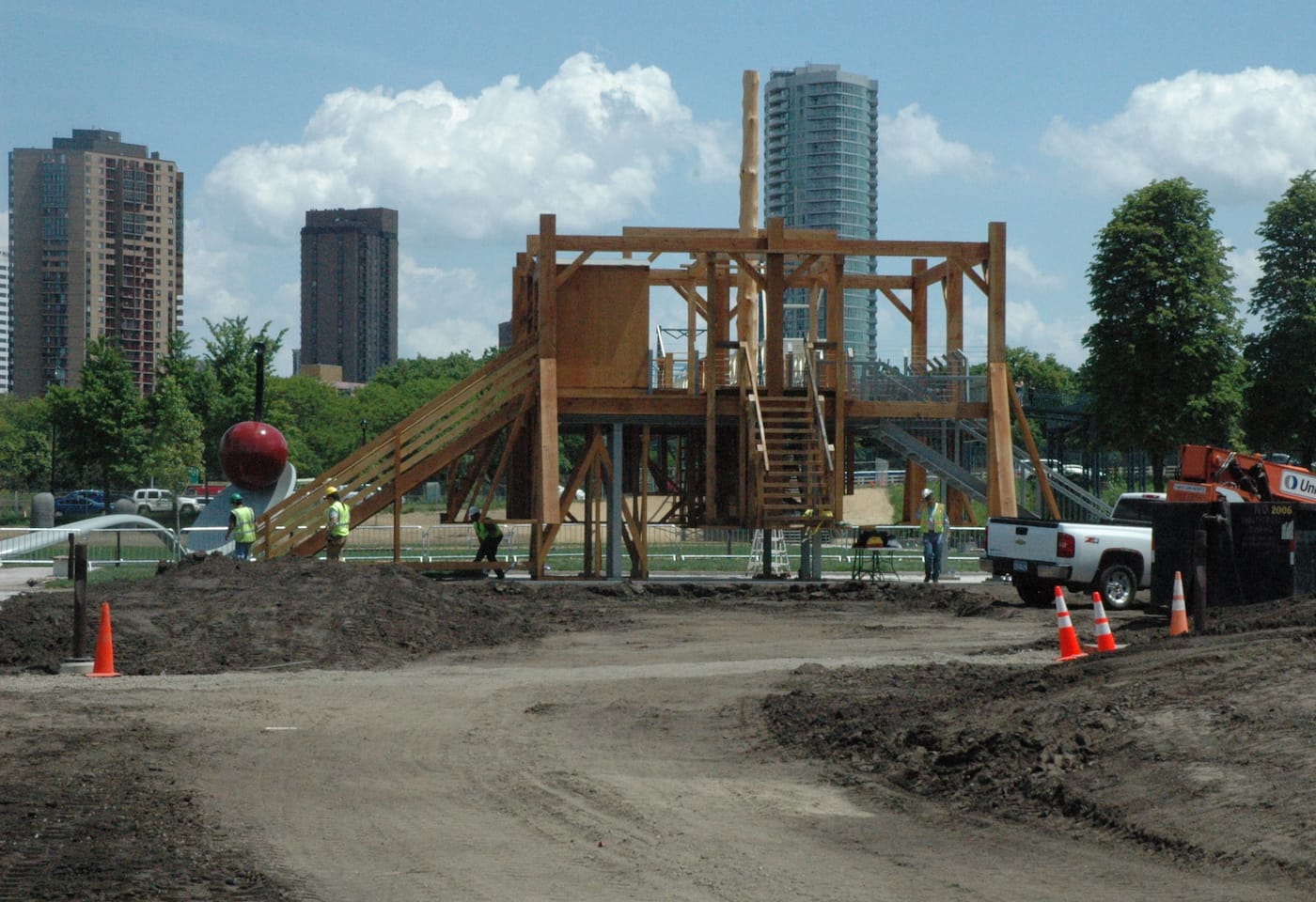 Sam Durant's "Scaffold" before Friday's ceremony