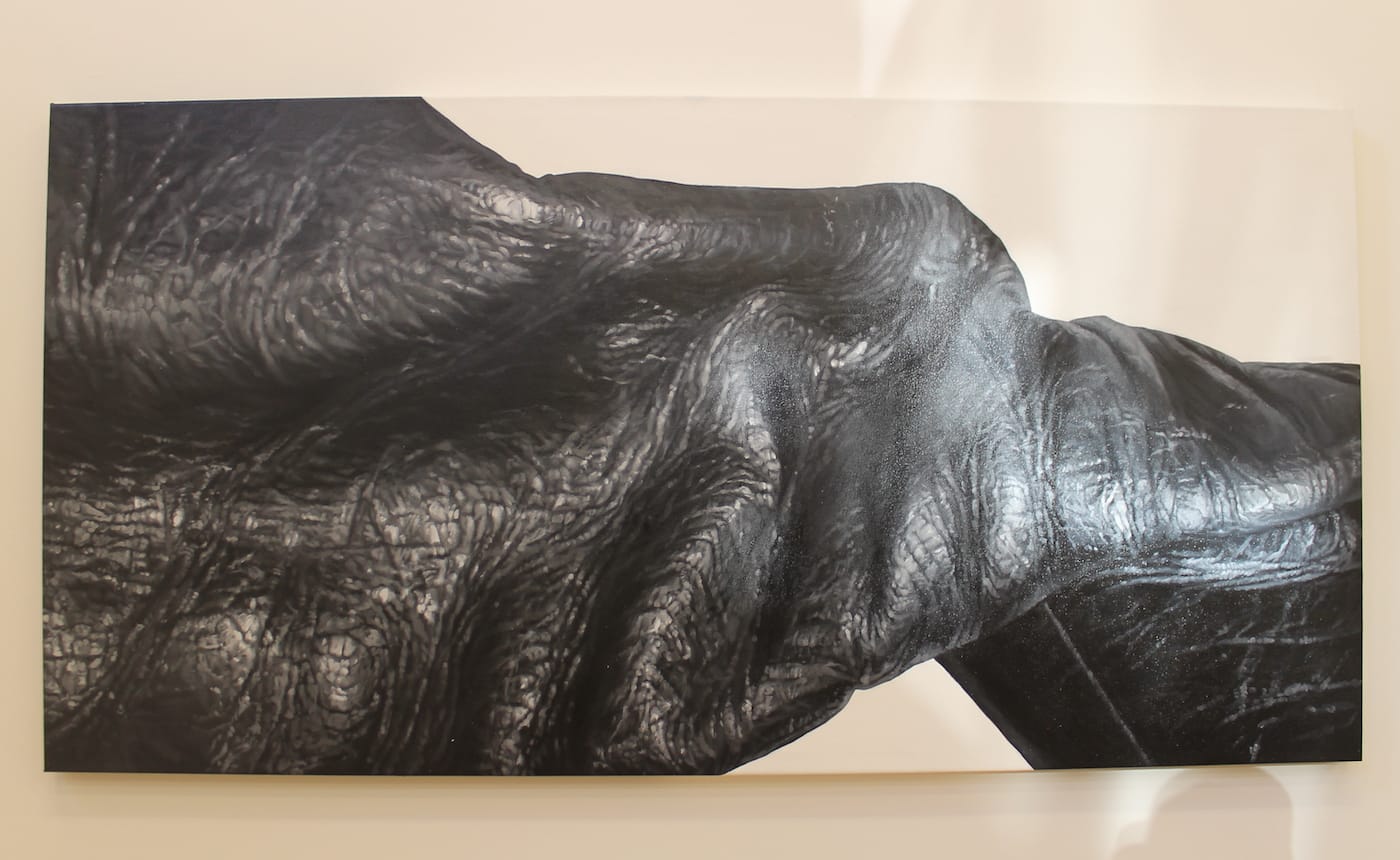 Tamara Santibañez, "Landscape III (Isthmus)" (2016), oil on canvas, 71 x 36 in