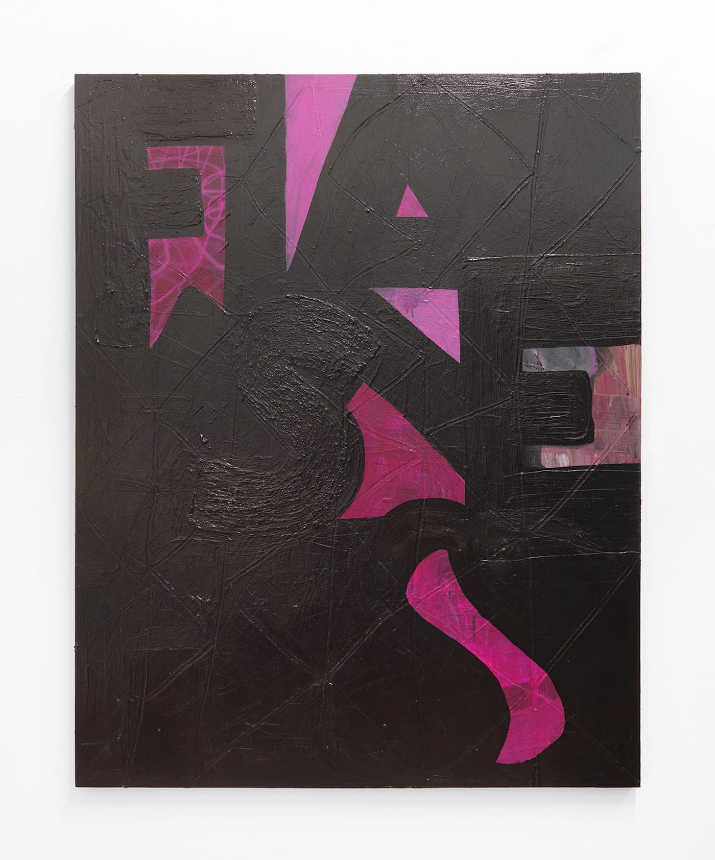 Samuel Jablon, "Flames Hiss" (2017), acrylic on wood panel, 60 x 48 in (courtesy of the artist and yours mine & ours)