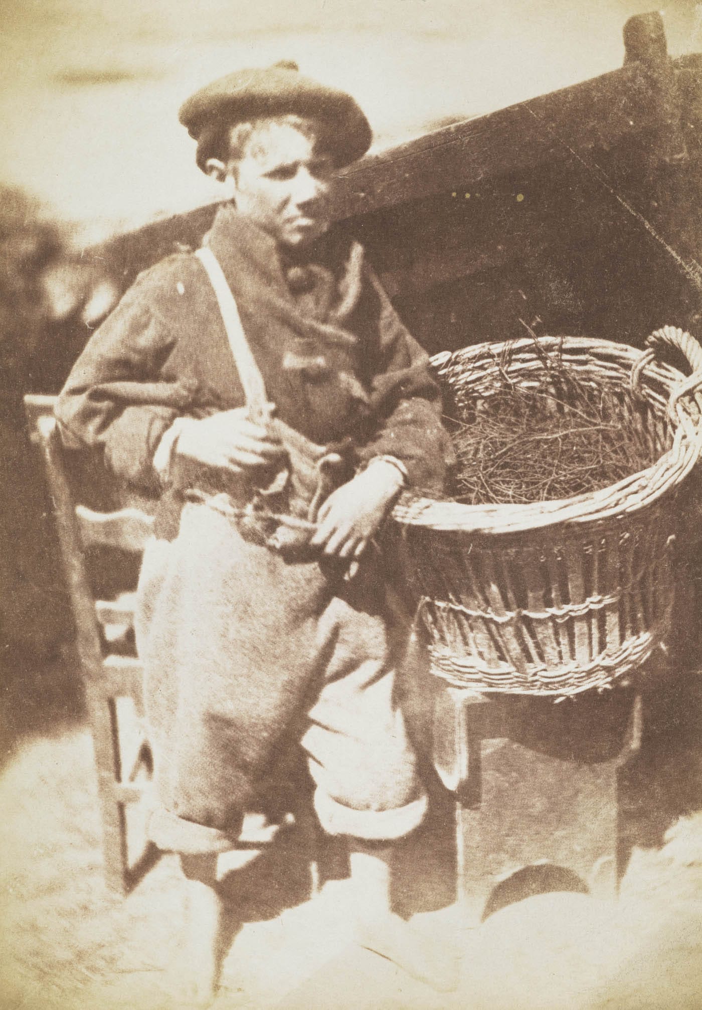 David Octavius Hill and Robert Adamson, "Newhaven boy ('King Fisher' or 'His Faither's Breeks')" (1843-47), calotype print (courtesy Scottish National Portrait Gallery)