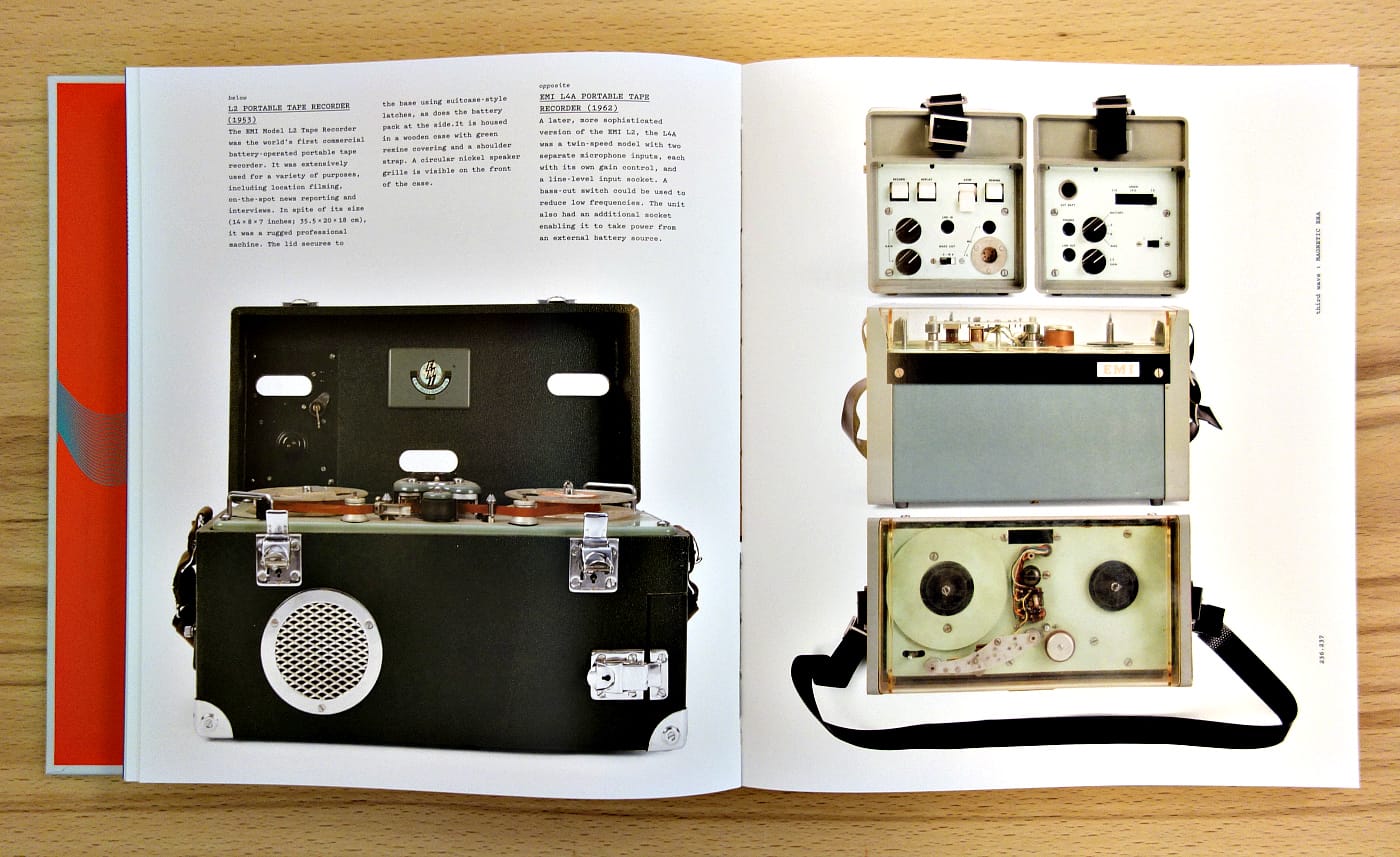 Pages from The Art of Sound: A Visual History for Audiophiles (photo of the book for Hyperallergic)