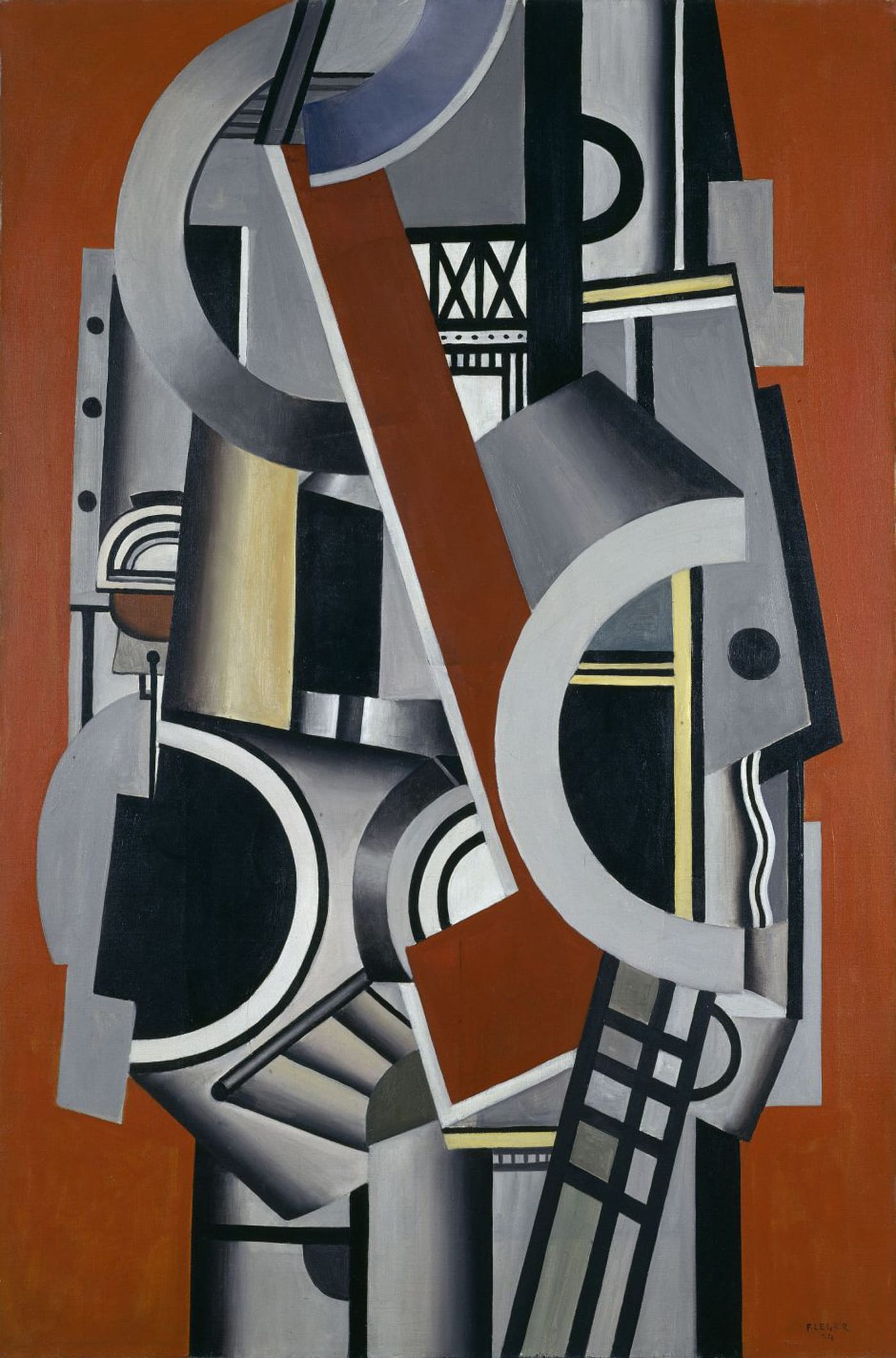 Fernand Léger, "“Elément mécanique” (1924),
oil on canvas, 146 x 97 cm
(
Collection Centre Pompidou, Paris, Musée national d’art moderne - Centre de création industrielle
; © Centre Pompidou, MNAM-CCI/Jacques Faujour/Dist. RMN-GP © Adagp, Paris, 2017)