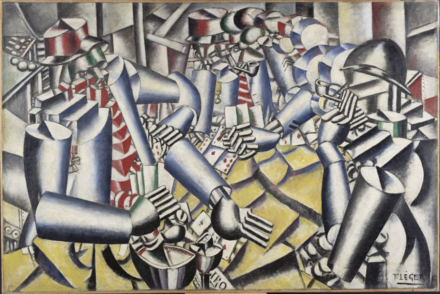 Fernand Léger, “La partie de cartes” (1917), oil on canvas, 129.5 x 194.5 cm (
Otterlo, Musée Kröller-Müller
© Adagp, Paris, 2017)