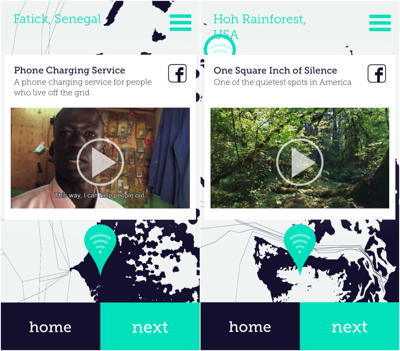 Screenshot from the White Spots app (screenshots by the author for Hyperallergic)