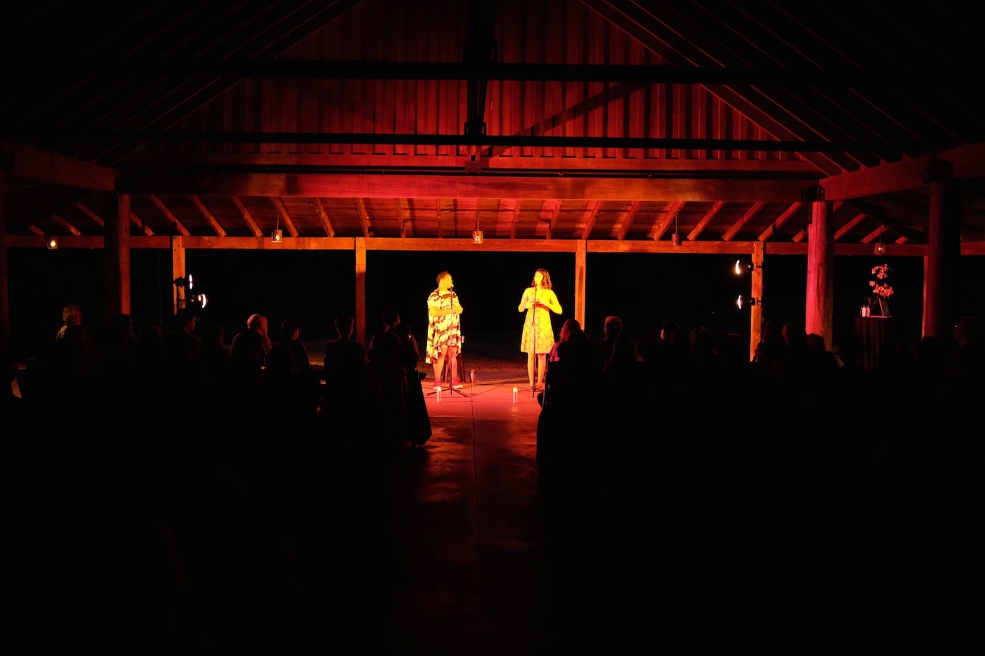 Sarah Kay and Mahogany L. Browne perform at AIR Serenbe (photo courtesy AIR Serenbe)