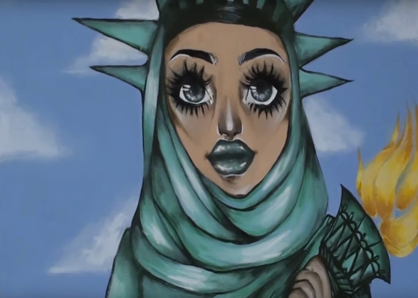 Detail of a painting in the office of Congressman J. Luis Correa (screenshot via YouTube)